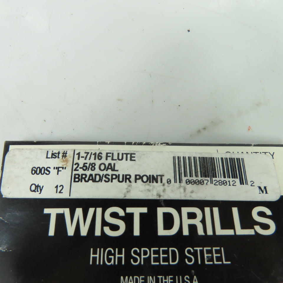 Michigan Drill 600S F 1-7/16 Flute 2-5/8 OAL Point Twist Drills Lot Of 12