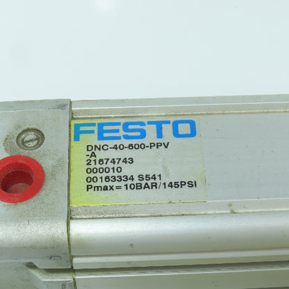 Festo DNC-40-600-PPV-A Double Acting Pneumatic Cylinder 40mm Bore 600mm Stroke