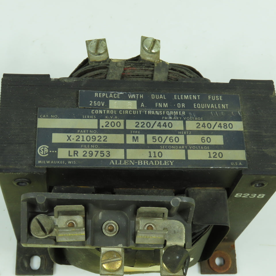 Allen Bradley X-210922 0.200kVA Control Transformer Pri 240/480V Sec 120V 1PH