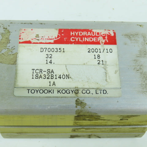Toyooki Kogyo 1SA32B140N TCR-SA Double Acting Hydraulic Cylinder 32mm Bore