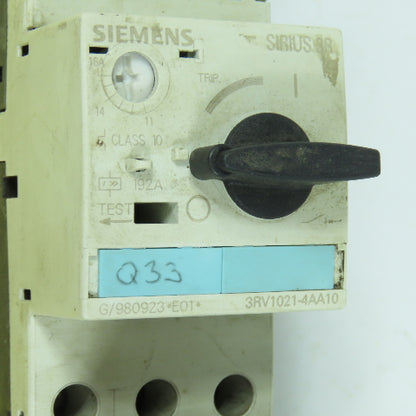 Siemens 3RT1025-1B Motor Starter Contactor 600V W/ 3RV1021-4AA10 Breaker 11-16A