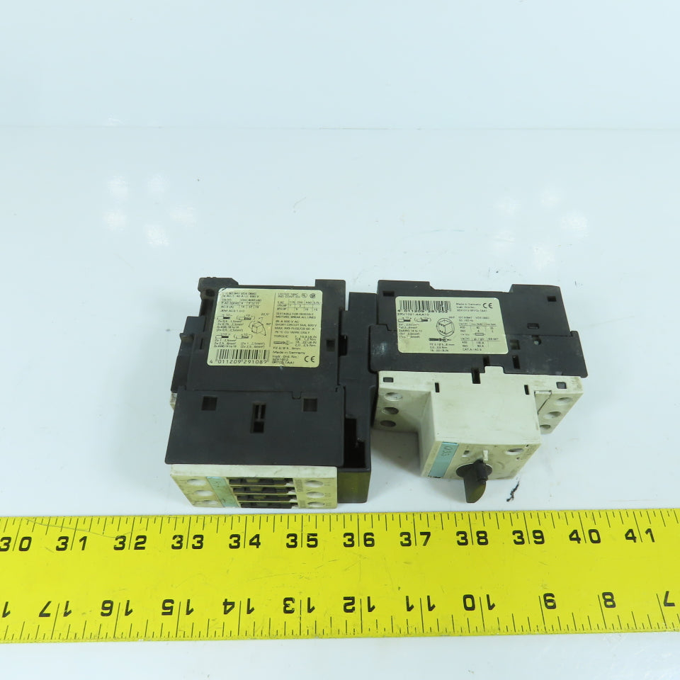 Siemens 3RT1025-1B Motor Starter Contactor 600V W/ 3RV1021-4AA10 Breaker 11-16A
