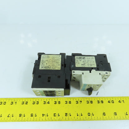 Siemens 3RT1025-1B Motor Starter Contactor 600V W/ 3RV1021-4AA10 Breaker 11-16A