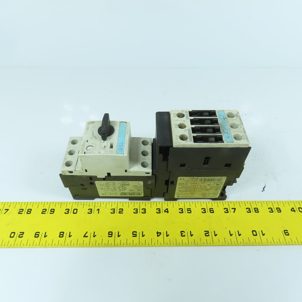 Siemens 3RT1025-1B Motor Starter Contactor 600V W/ 3RV1021-4AA10 Breaker 11-16A