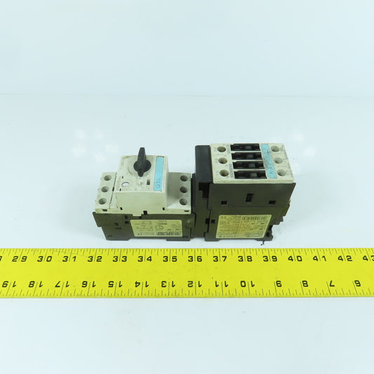 Siemens 3RT1025-1B Motor Starter Contactor 600V W/ 3RV1021-4AA10 Breaker 11-16A