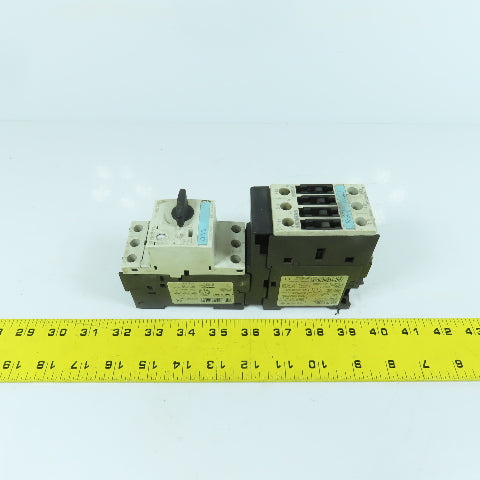 Siemens 3RT1025-1B Motor Starter Contactor 600V W/ 3RV1021-4AA10 Breaker 11-16A
