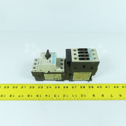 Siemens 3RT1025-1B Motor Starter Contactor 600V W/ 3RV1021-4AA10 Breaker 11-16A