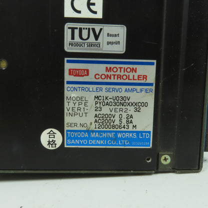 Toyoda PY0A030N0XXXC00 MC1K-U030V Servo Amplifier Controller 200VAC 5.8A Input