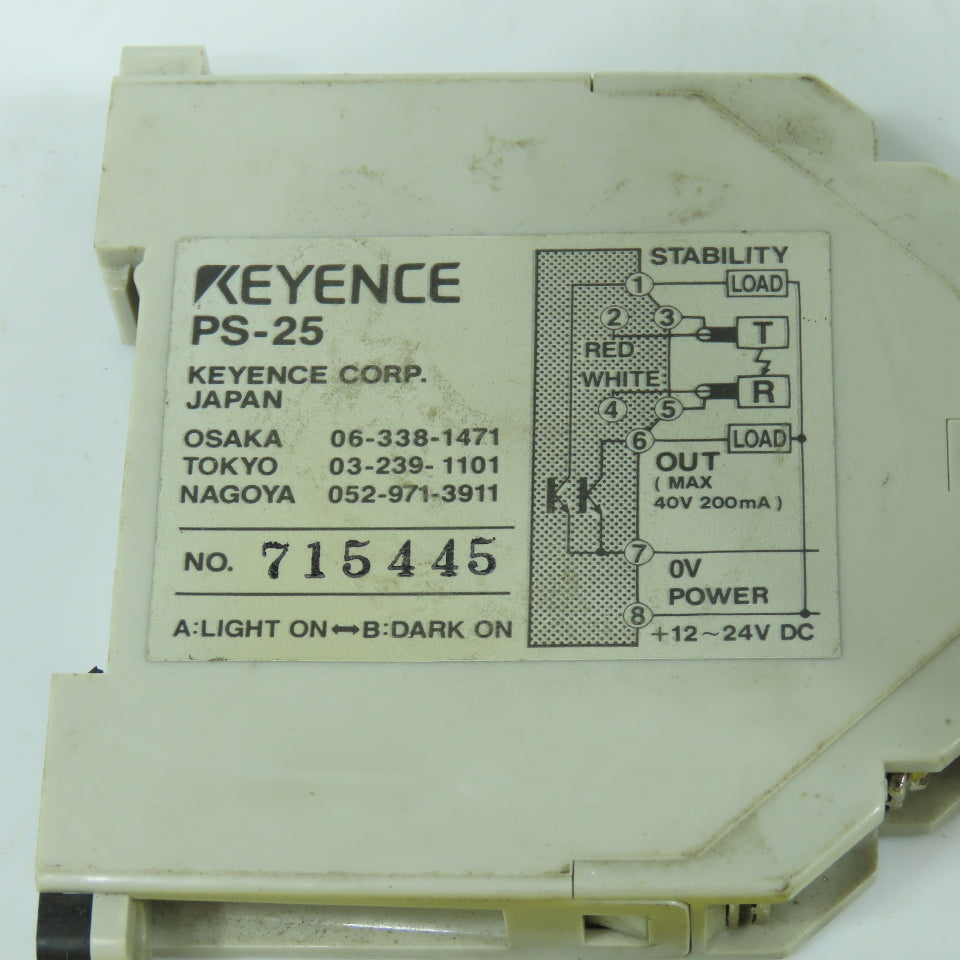 Keyence PS-25 DC Amplifier Unit For Photoelectric Sensor Lot Of 4