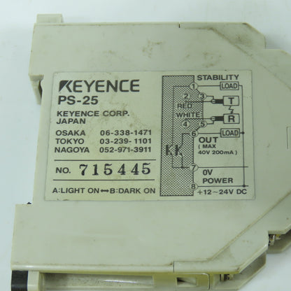 Keyence PS-25 DC Amplifier Unit For Photoelectric Sensor Lot Of 4