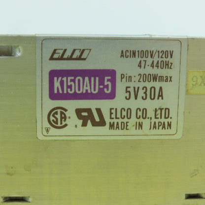 Elco Co. K150AU-5 5V 30A Power Supply 100/120VAC Input