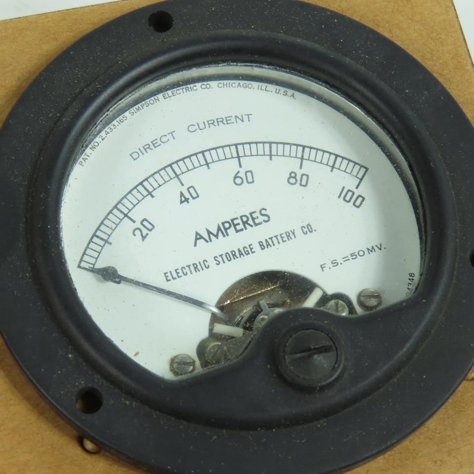 Simpson 04348 Panel Mount 2.5" DC 0-100 Amperes Gauge