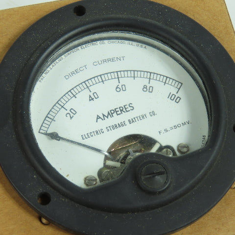 Simpson 04348 Panel Mount 2.5" DC 0-100 Amperes Gauge