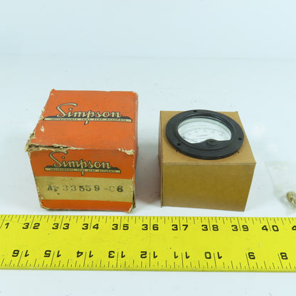 Simpson 04348 Panel Mount 2.5" DC 0-100 Amperes Gauge