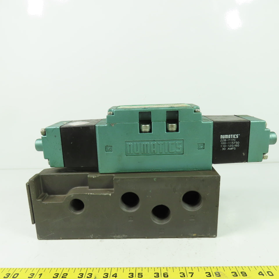 Numatics I34SS600K Pneumatic Solenoid Valve W/ Manifold 150PSI 120V .30A
