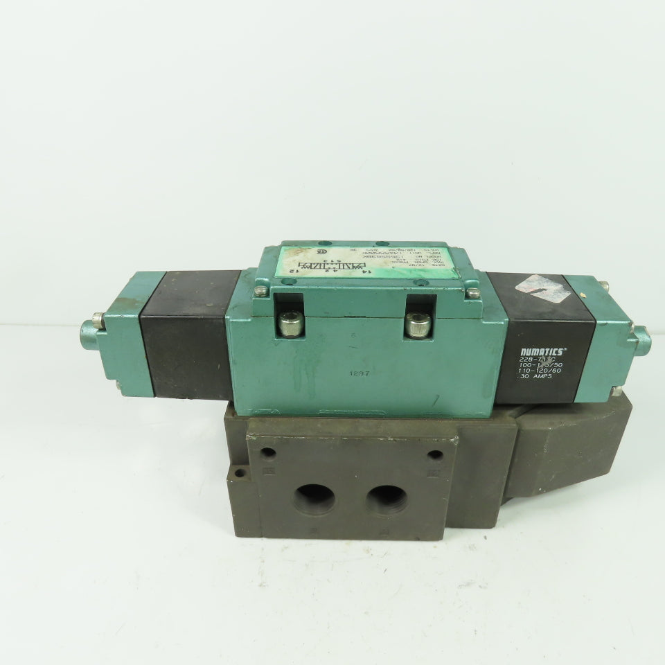 Numatics I34SS600K Pneumatic Solenoid Valve W/ Manifold 150PSI 120V .30A