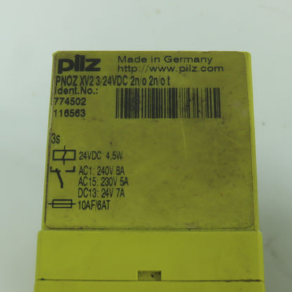 Pilz PNOZ XV2 3/24VDC 2n/o 2n/o t Safety Relay 24VDC (Missing Cover) Lot Of 2