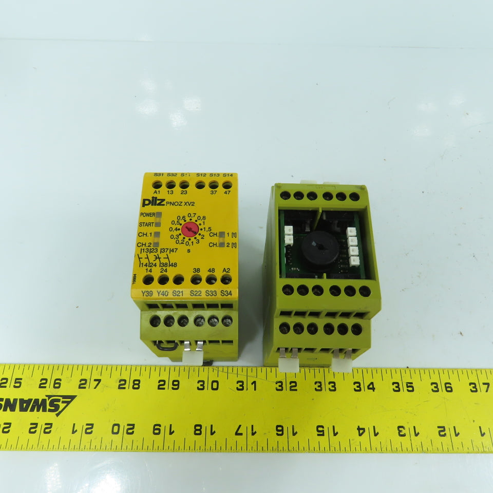 Pilz PNOZ XV2 3/24VDC 2n/o 2n/o t Safety Relay 24VDC (Missing Cover) Lot Of 2
