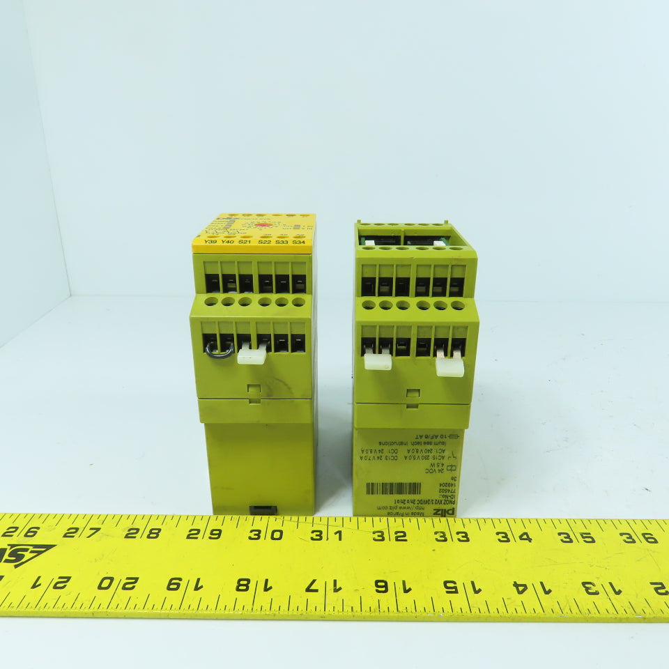 Pilz PNOZ XV2 3/24VDC 2n/o 2n/o t Safety Relay 24VDC (Missing Cover) Lot Of 2