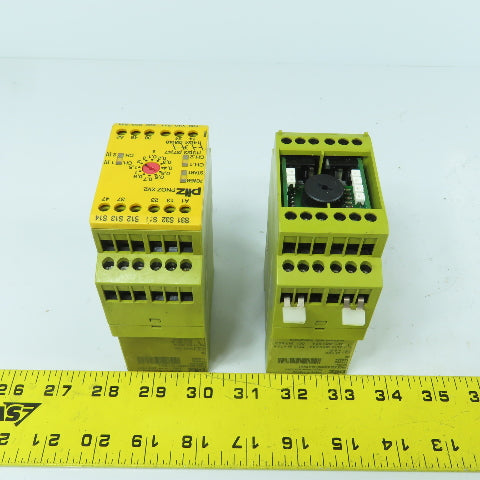 Pilz PNOZ XV2 3/24VDC 2n/o 2n/o t Safety Relay 24VDC (Missing Cover) Lot Of 2