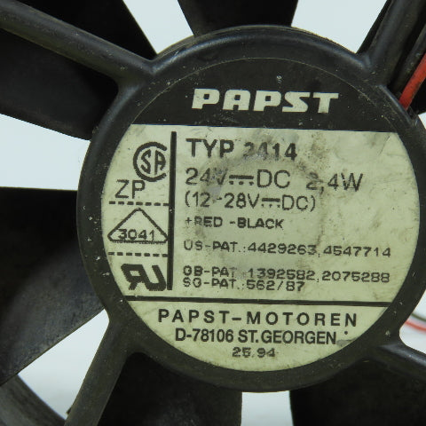 Papst 3414 3-5/8" x 3-5/8" 24VDC Cooling Fan 2.4A Lot Of 3