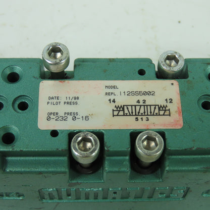 Numatics I12SS5002 Pneumatic Solenoid Valve 120V 50/60Hz Coil