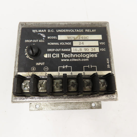 CII Technologies WUV-24VDC Undervoltage Relay 16.8-24VDC Drop Out Range