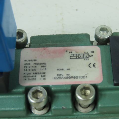 Numatics I22BA400R061D61 Pneumatic Solenoid Valve 232PSIG 24VDC 4.0W