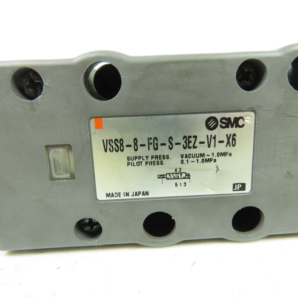SMC VSS8-8-FG-S-3EZ-V1-X6 Pneumatic Solenoid Valve 1.0MPa 21-26VDC