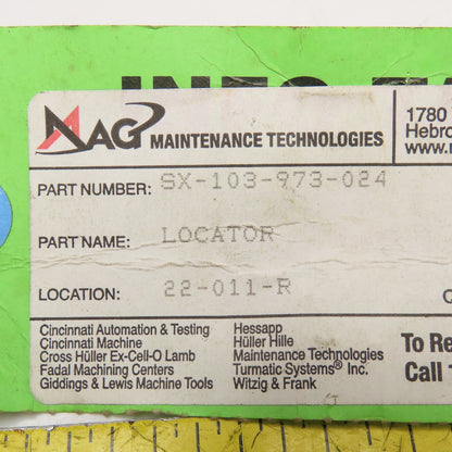 MAG Maintenance Tech. SX-103-973-024 1/2-13 Locator Pin Lot Of 4