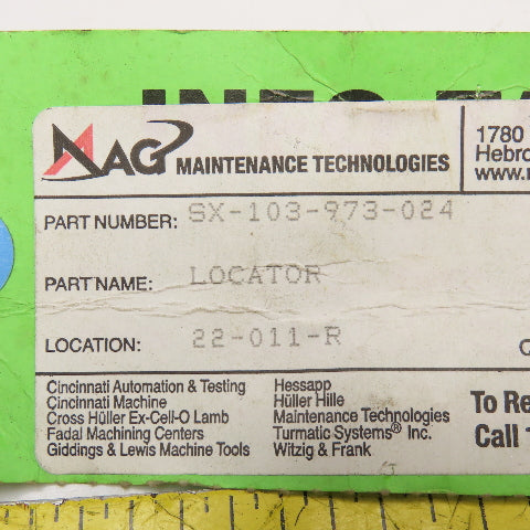 MAG Maintenance Tech. SX-103-973-024 1/2-13 Locator Pin Lot Of 4