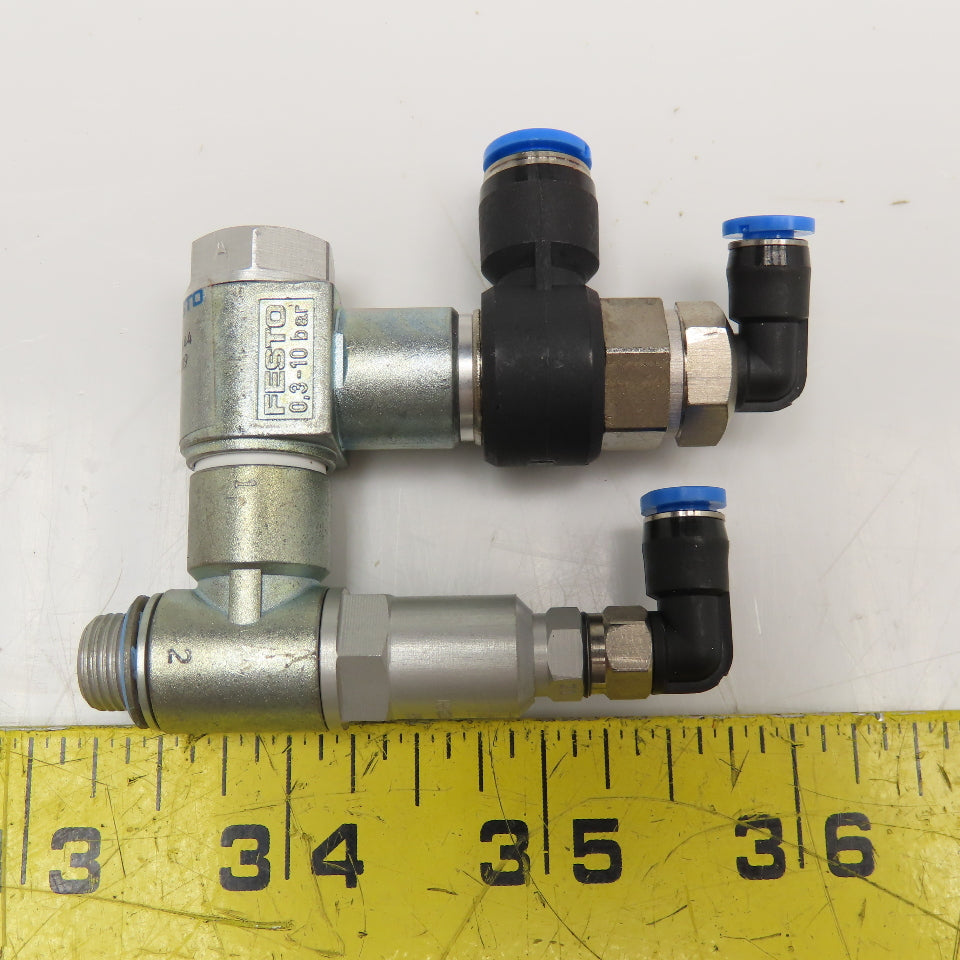 Festo 575444 One Way Pneumatic Flow Control 4mm, 6mm Push To Connect .3-10Bar