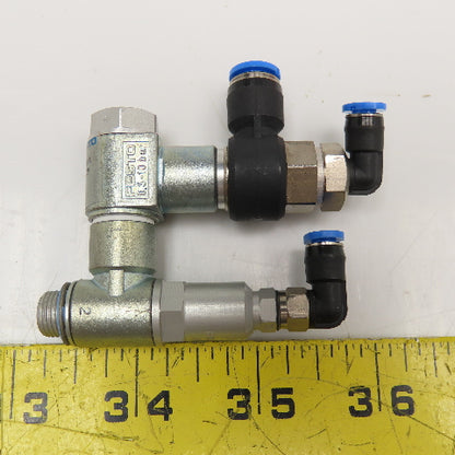 Festo 575444 One Way Pneumatic Flow Control 4mm, 6mm Push To Connect .3-10Bar