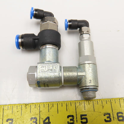 Festo 575444 One Way Pneumatic Flow Control 4mm, 6mm Push To Connect .3-10Bar