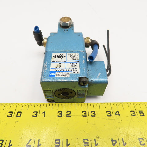 Mac 225B-111CAAA Solenoid Valve 3/2 Position VAC To 150PSI 120VAC 24VDC 1/4" NPT