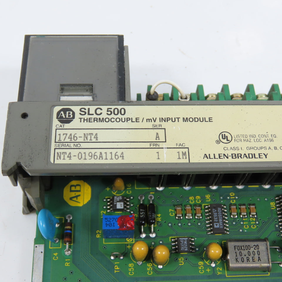 Allen Bradley 1746-NT4 Ser A SLC 500 Thermocouple / mV Input Module NO COVER