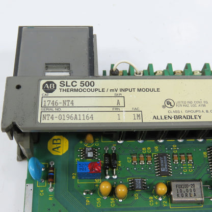 Allen Bradley 1746-NT4 Ser A SLC 500 Thermocouple / mV Input Module NO COVER