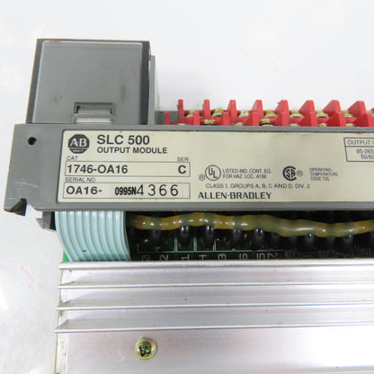Allen Bradley 1746-OA16 Ser C SLC 500 Output Module (Clean) NO COVER W/ Heatsink