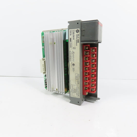 Allen Bradley 1746-OA16 Ser C SLC 500 Output Module (Clean) NO COVER W/ Heatsink
