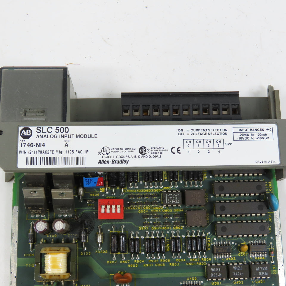 Allen Bradley 1746-NI4 Ser A SLC 500 Analog Input Module NO COVER