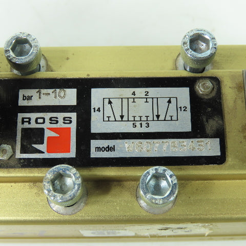 Ross W6077B3431 5/3 Pneumatic Solenoid Valve 10 Bar 120V 3-Pin Coil