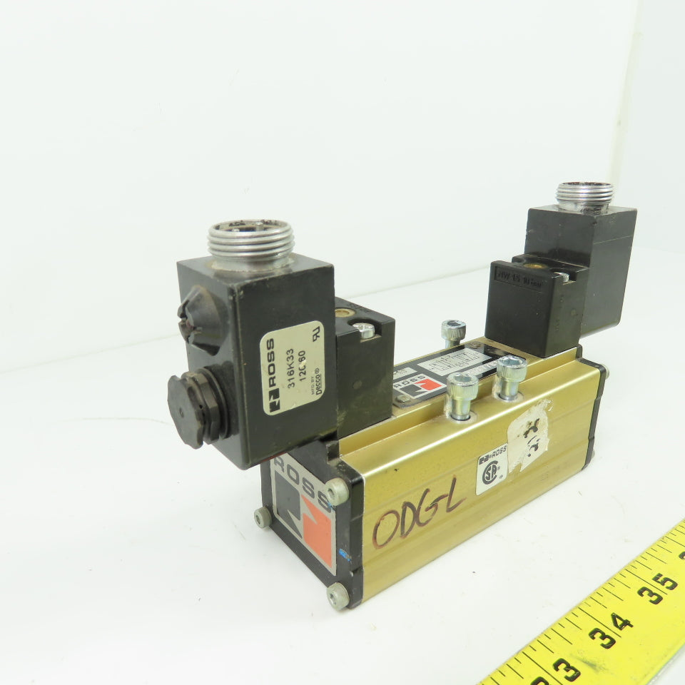 Ross W6077B3431 5/3 Pneumatic Solenoid Valve 10 Bar 120V 3-Pin Coil