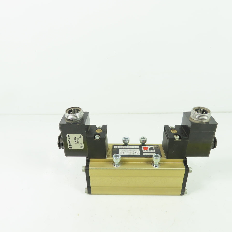 Ross W6077B3431 5/3 Pneumatic Solenoid Valve 10 Bar 120V 3-Pin Coil
