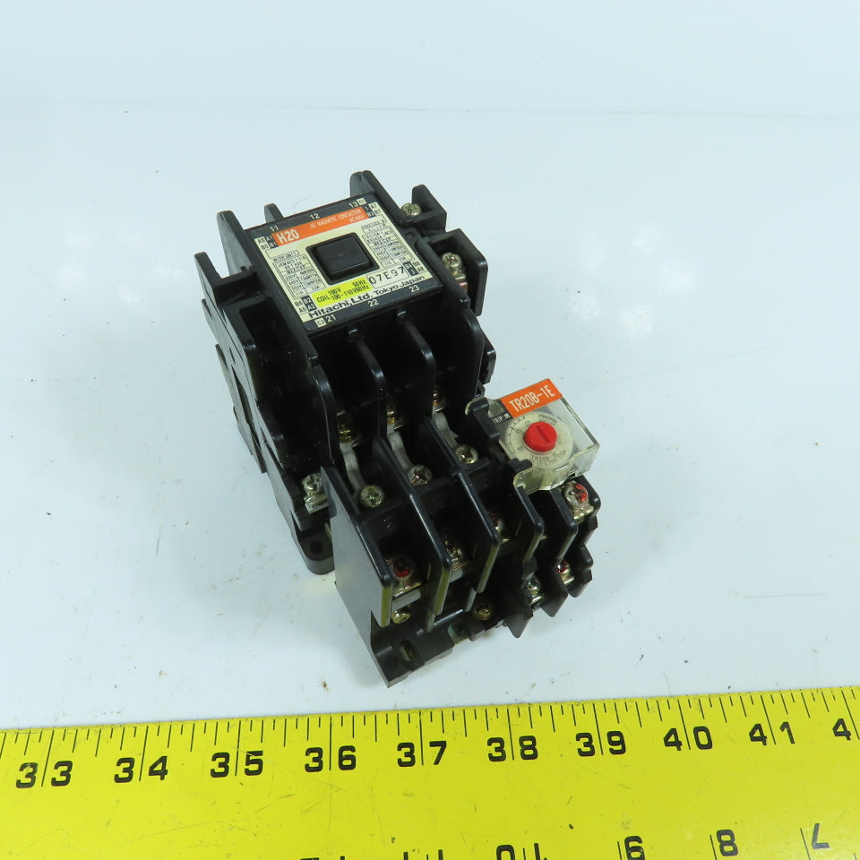 Hitachi H20 32A 600V Magnetic Contactor 110V Coil W/ TR20B-1E Overload 12-18A