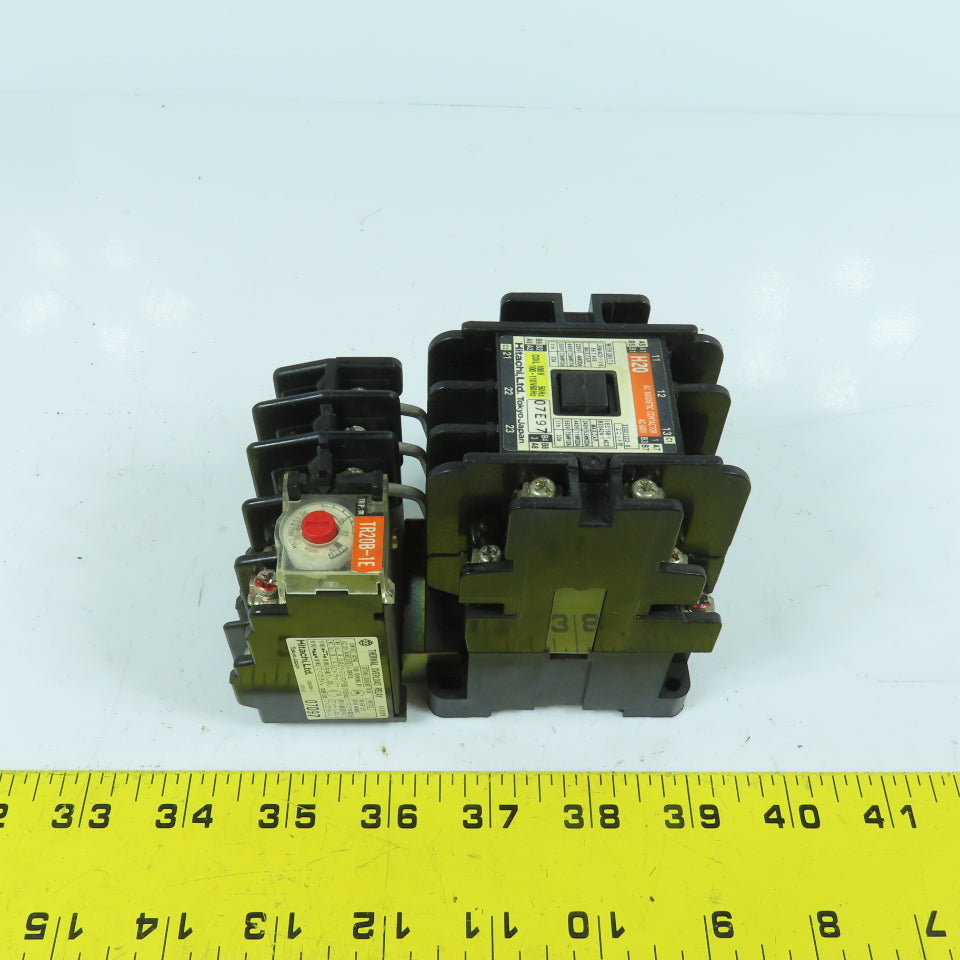 Hitachi H20 32A 600V Magnetic Contactor 110V Coil W/ TR20B-1E Overload 12-18A