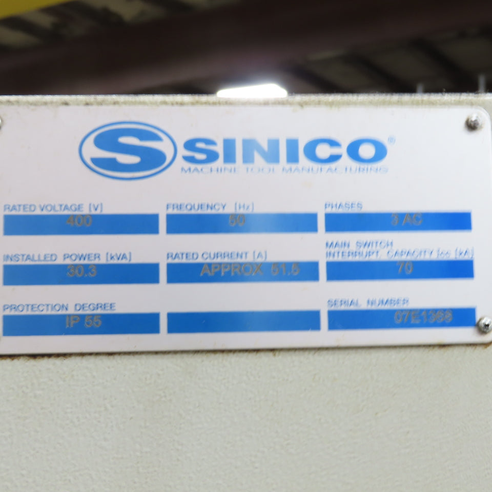 Sinico TOP 1000 2007 CNC Finishing Chamfering Machine W/Chip Conveyor 400V 3Ph