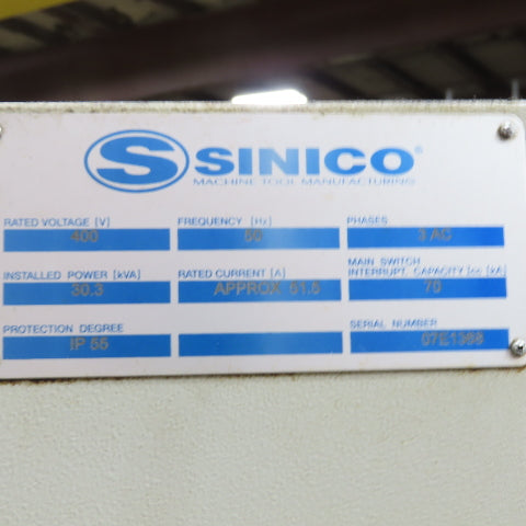 Sinico TOP 1000 2007 CNC Finishing Chamfering Machine W/Chip Conveyor 400V 3Ph