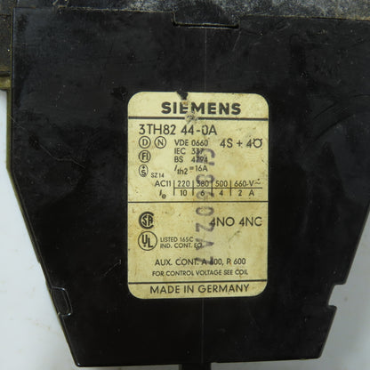Siemens 3TH82 44-0A Contactor Relay 4 N/O 4 N/C Contacts 120VAC Coil Lot Of 3