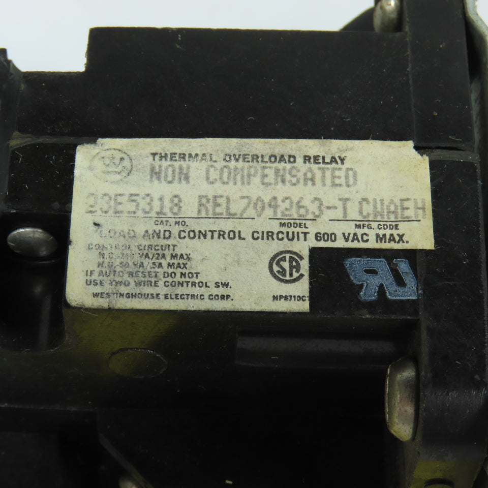 Westinghouse REL704263-T Thermal Overload Relay 600VAC