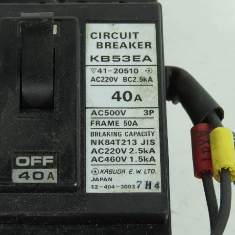Kasuga E.W. KB53EA 40A 3-Pole Circuit Breaker 220VAC